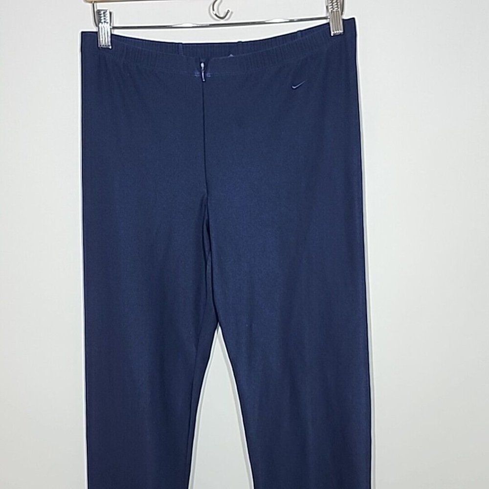 Nike Women's Blue Flare Pants/Leggins Large (12-14) Dri-Fit With Front Zipper